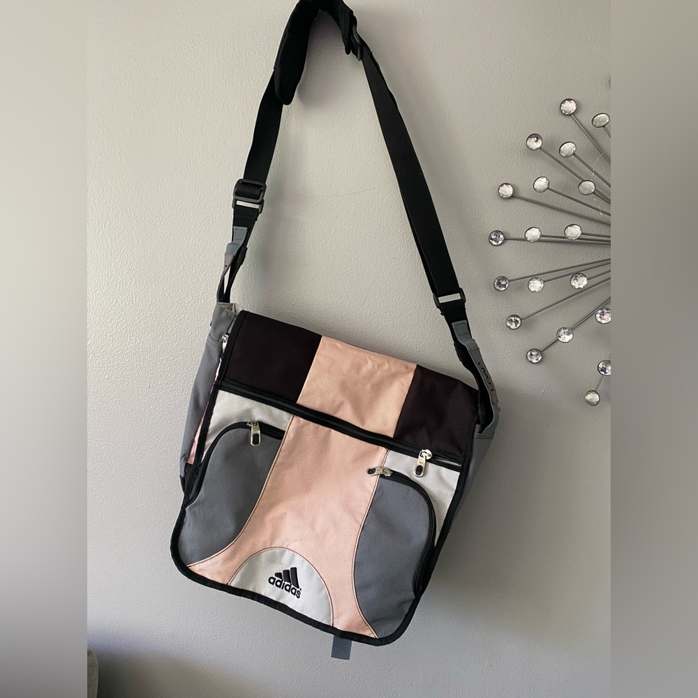 Adidas | messenger laptop bag Black and Gray and pink Messenger Bag